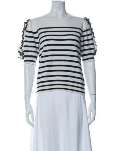 Pre-owned Ulla Johnson Cashmere Striped Sweater In Green