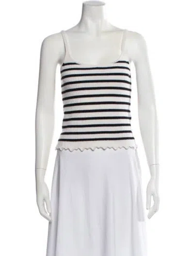 Pre-owned Ulla Johnson Cashmere Striped Sweater In White