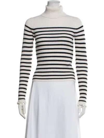 Pre-owned Ulla Johnson Cashmere Striped Sweater In White