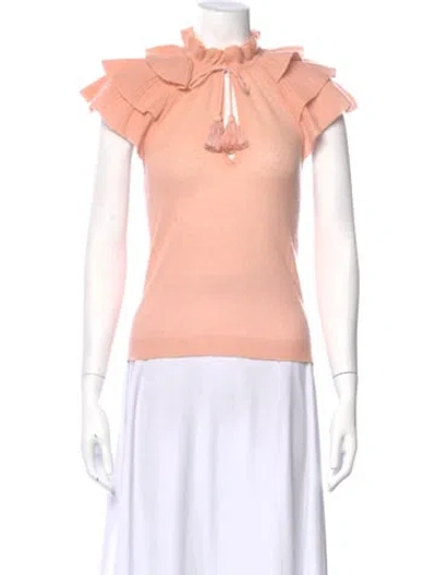 Pre-owned Ulla Johnson Cashmere Tie Neck Top In Multi