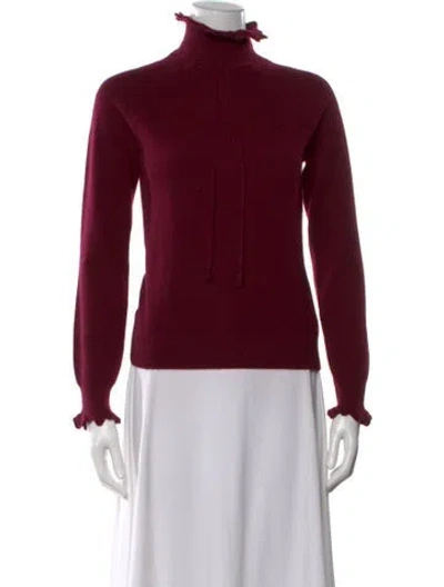 Pre-owned Ulla Johnson Cashmere Turtleneck Sweater In Burgundy