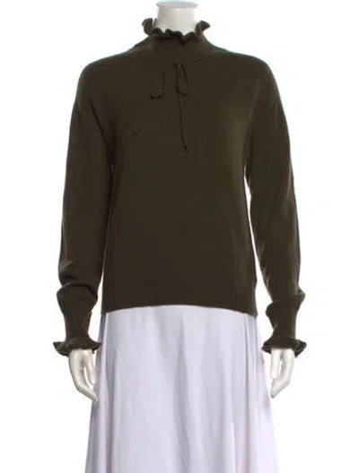 Pre-owned Ulla Johnson Cashmere Turtleneck Sweater In Green