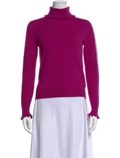 Pre-owned Ulla Johnson Cashmere Turtleneck Sweater In Purple