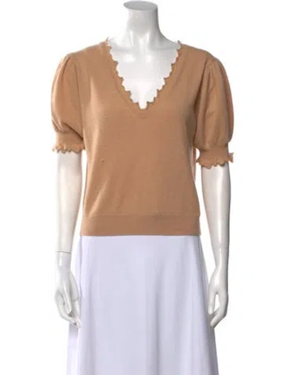 Pre-owned Ulla Johnson Cashmere V-neck Sweater In Brown
