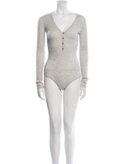 Pre-owned Ulla Johnson Cashmere V-neck Sweater In Neutral