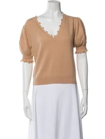Pre-owned Ulla Johnson Cashmere V-neck Sweater In Neutral
