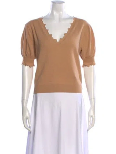 Pre-owned Ulla Johnson Cashmere V-neck Sweater W/ Tags In Neutral