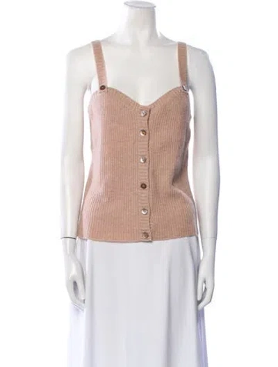 Pre-owned Ulla Johnson Cashmere V-neck Top W/ Tags In Neutral