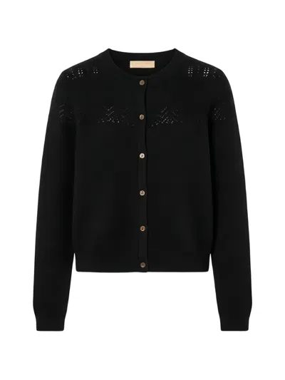 Ulla Johnson Cassia Pointelle-knit Cardigan In Black