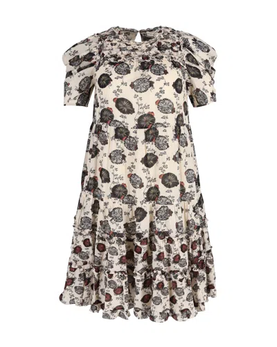Ulla Johnson Cassian Cassian Floral Dress In Cream Cotton In Multi