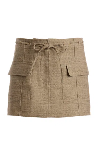 Ulla Johnson Catrina Cotton-linen Cargo Mini Skirt In Brown