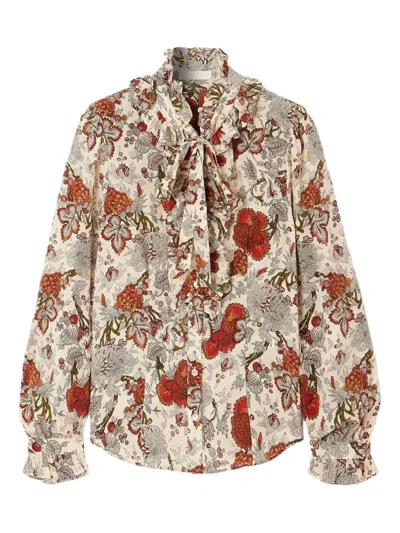 Ulla Johnson Catroux Ruffled Silk Top In Multi