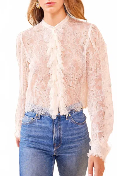 Ulla Johnson Cecile Blouse In Cowrie In Multi