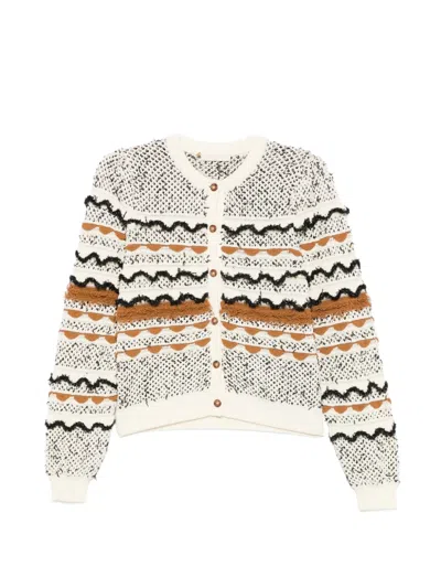 Ulla Johnson Cecilia Fringed Buttoned Cardigan In Animal Print
