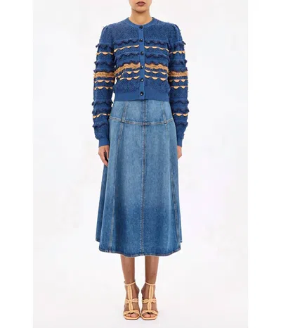 Ulla Johnson Cecilia Long Sleeve Cardigan In Daybreak In Blue