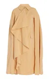 Ulla Johnson Cecille Cotton-blend Cape Coat In Khaki