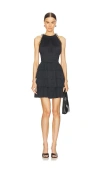 Ulla Johnson Cecily Tiered Plisse Mini Dress In Black