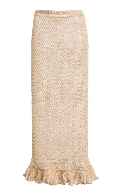 Ulla Johnson Cecily Pima Cotton Knit Midi Skirt In Neutral