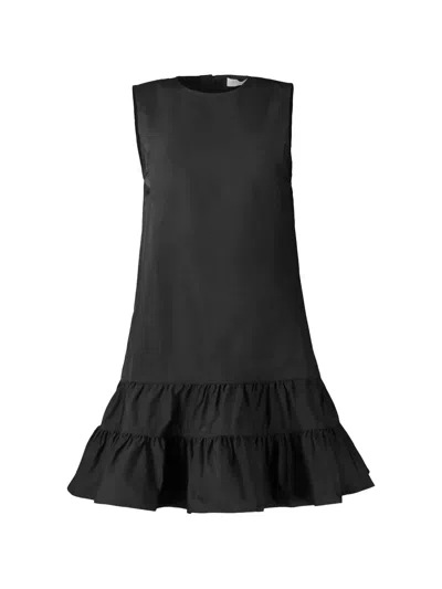 Ulla Johnson Thais Paneled Leather Mini Dress In Black