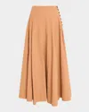 Ulla Johnson Cedar Button-detailed Crinkled-shell Midi Skirt