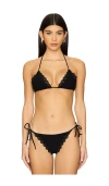 Ulla Johnson Cefalu Scalloped Bikini Top In Noir