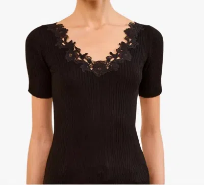 Ulla Johnson Celeste Knit Top In Noir In Black