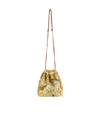 Ulla Johnson Celeste Sequined Drawstring Shoulder Bag In Nude