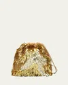 Ulla Johnson Celeste Sequined Drawstring Shoulder Bag In Gilt
