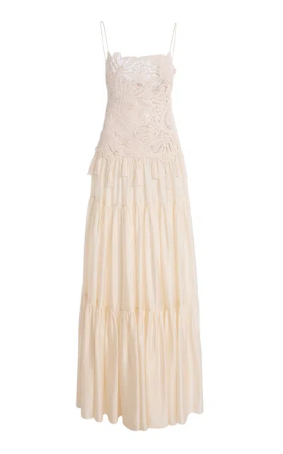 Ulla Johnson Celestia Embroidered Midi Dress In Neutral