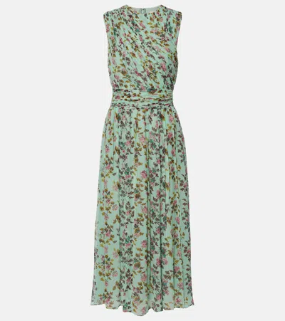 Ulla Johnson Celestina Floral Silk Chiffon Midi Dress In Multi