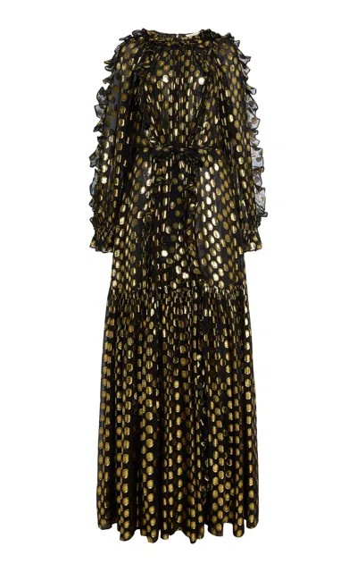 Ulla Johnson Celestina Ruffled Silk Gown In Multi