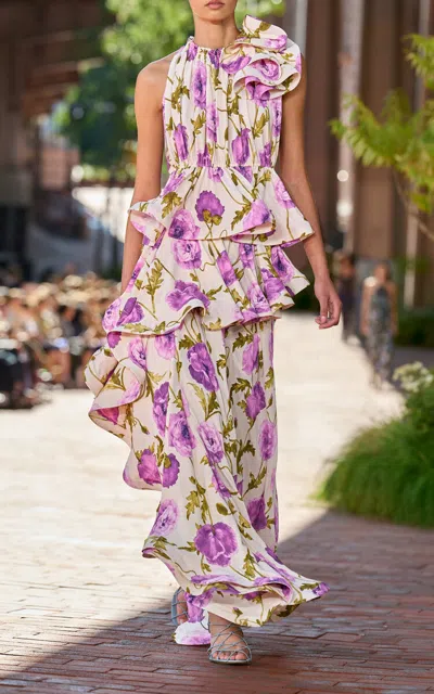 Ulla Johnson Celia Ruffle Maxi Skirt In Pink