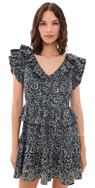 Ulla Johnson Celie Cotton Mini Dress Midnight Bloom In Multi