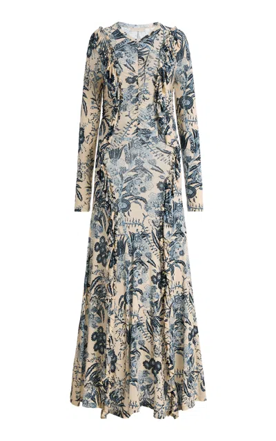 Ulla Johnson Celina Printed Midi Dress In Animal Print