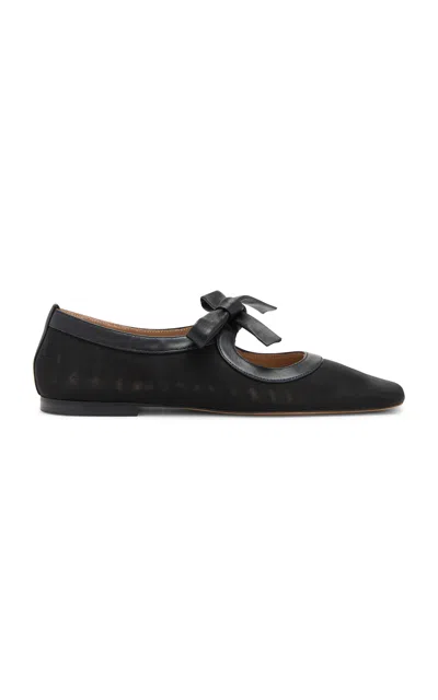 Ulla Johnson Celo Bow-detailed Fabric Flats In Black