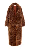 Ulla Johnson Ceryse Shearling Long Coat In Brown