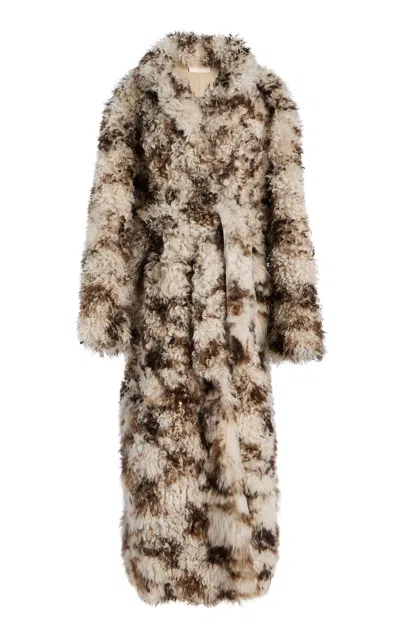 Ulla Johnson Ceryse Shearling Long Coat In Multi
