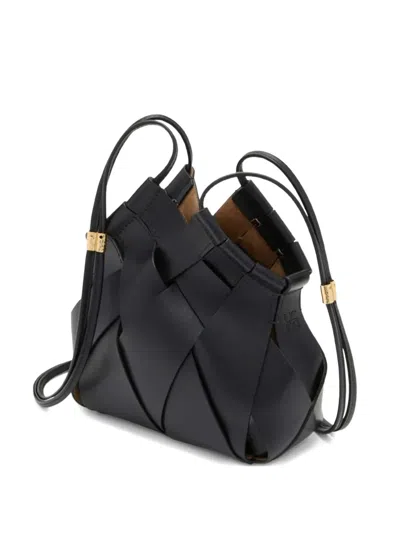 Ulla Johnson Charlotte Woven Leather Cross Body Bags In Black