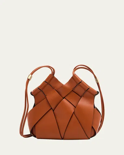 Ulla Johnson Charlotte Woven Leather Crossbody Bag In Brown