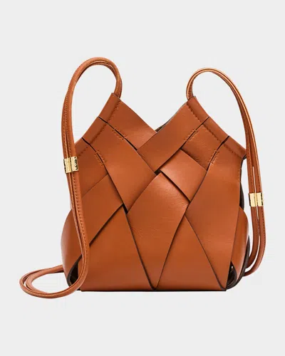 Ulla Johnson Charlotte Woven Leather Crossbody Bag In Sierra