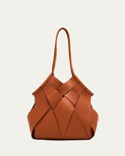 Ulla Johnson Charlotte Woven Leather Tote Bag In Brown