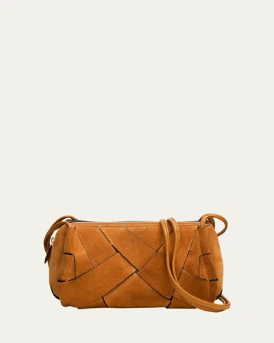 Ulla Johnson Charlotte Woven Suede Camera Bag In Brown