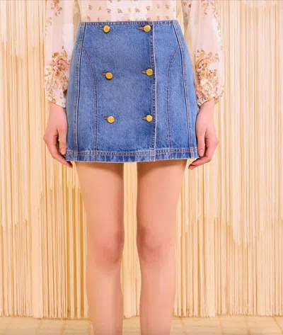 Ulla Johnson Ciara Mini Denim Skirt In Danube In Multi