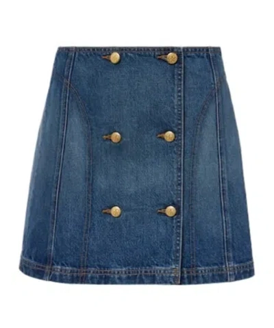 Ulla Johnson Clara Denim Miniskirt In Blue