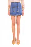 Ulla Johnson Clara Mini Denim Skirt In Danube In Blue