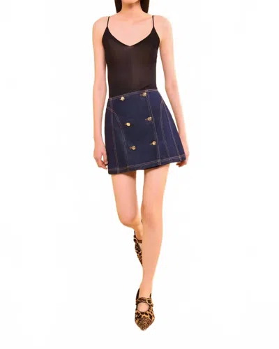 Ulla Johnson Clara Mini Denim Skirt In Danube In Brown