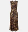 Ulla Johnson Clea Printed Midi Dress In Yellow
