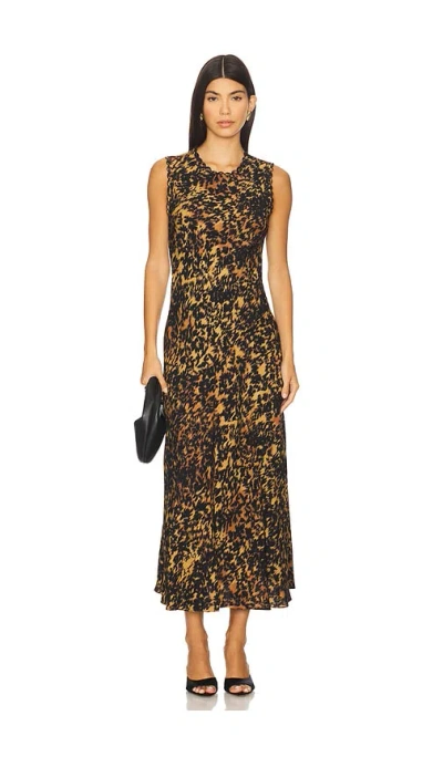 Ulla Johnson Clea Sleeveless Bias Midi Dress In Brown