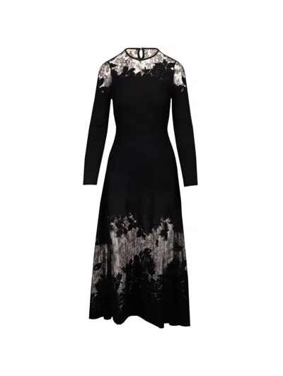 Ulla Johnson Clemence Lace-panelled Long-sleeve Midi Dress In Black