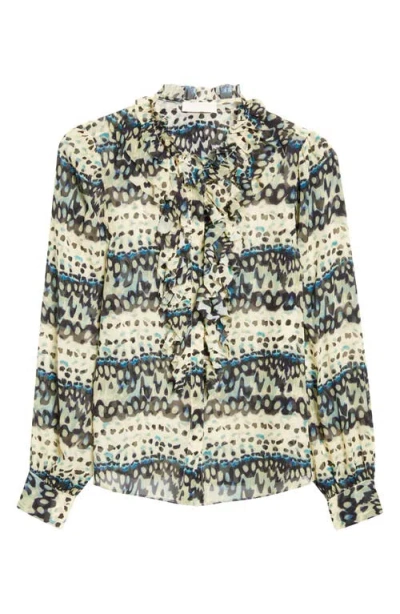 Ulla Johnson Clio Ruffle Silk Shirt In Mariposa